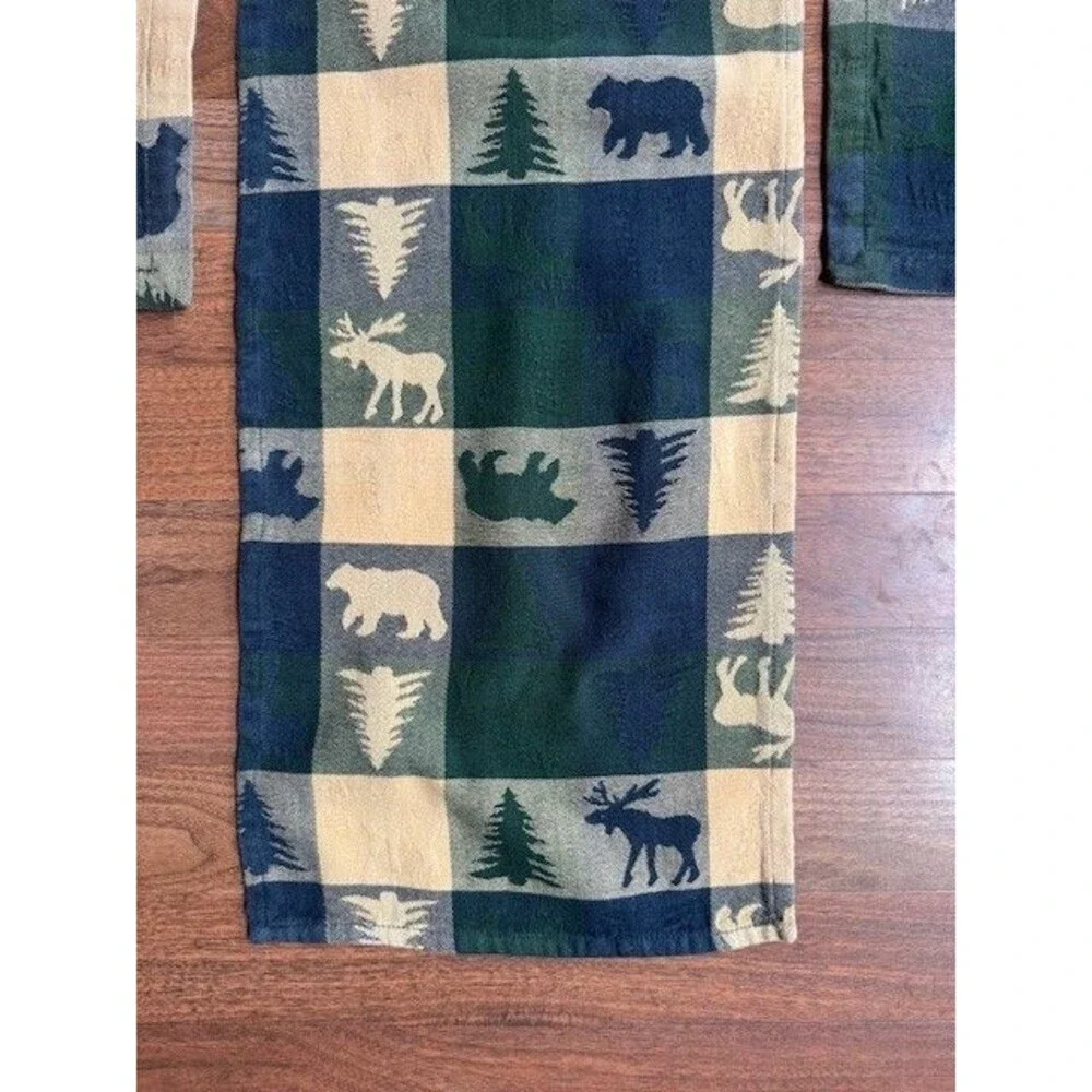 Set - 2 Park Designs Cotton Woodland Placemats &Table Runner Moose Bear Patterns